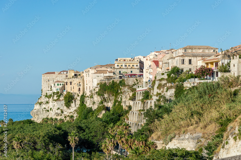 Panoramic view of the seacoast of Tropea in Calabria Italy