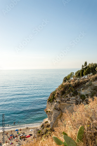 Panoramic view of the seacoast of Tropea in Calabria Italy