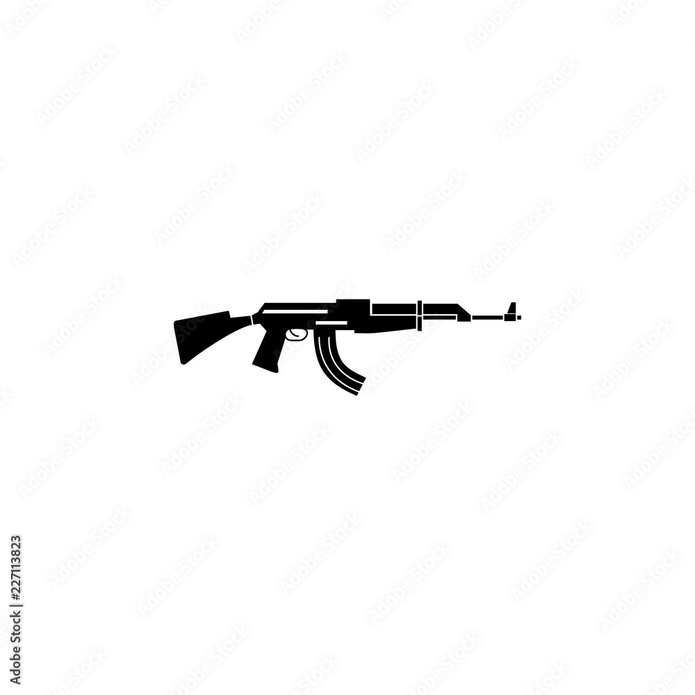 Assault rifle icon. Element of war and piece. Premium quality graphic design icon. Signs and symbols collection icon for websites, web design, mobile app