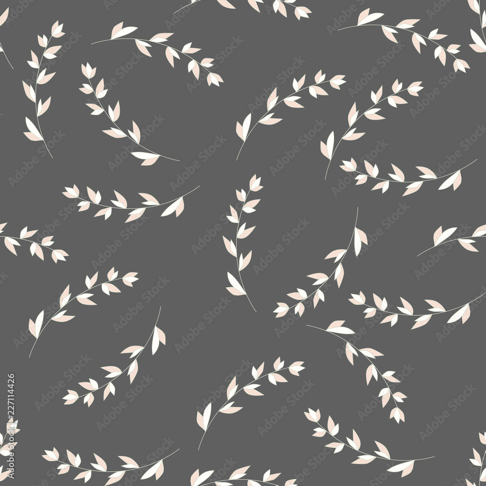 Obraz premium Vector pattern with flowers and plants. Floral decor. Original floral seamless background. Autumn-summer botanical elements