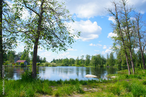 Fototapeta Naklejka Na Ścianę i Meble -  Landscape of Vuoksa or Vuoksi river at summer