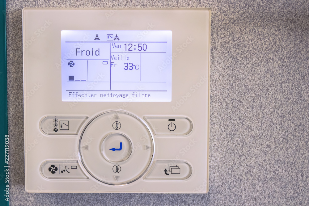 Thermostat, chauffage, mural, électronique Thermostat, chauffage, mural, électronique