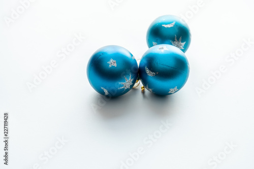 Blue balls on white