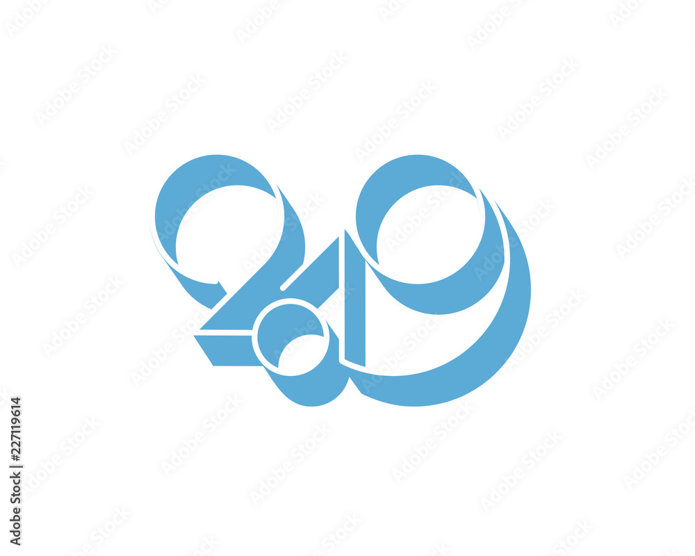 2019 logo new year vector on white background. Lettering for print web greeting card and posters 2019 logo new year vector on white background. Lettering for print web greeting card and posters