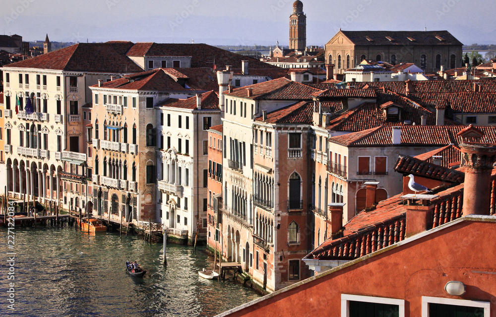 Facades of houses on the Grand Canal, Venice