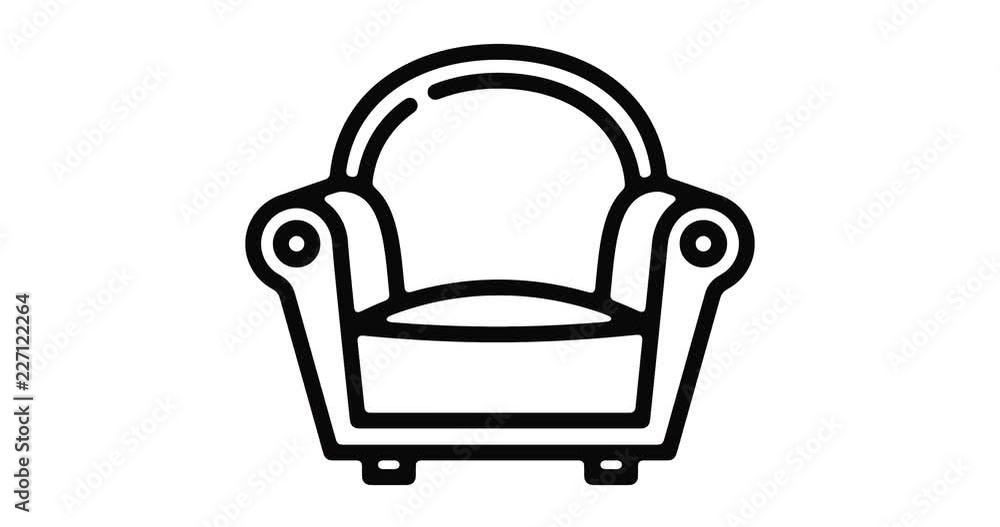 Sofa line icon motion graphic animation with alpha channel. Sofa line icon motion graphic animation with alpha channel.