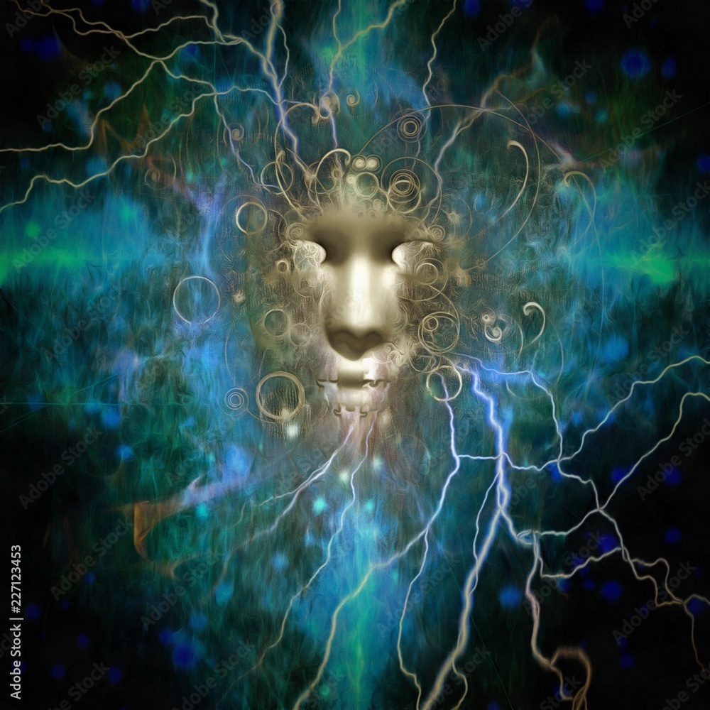 Dark Face with Electric Radiating Dark Face with Electric Radiating