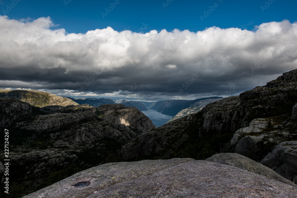 A beautiful landscape with a big mountains and fjord A beautiful landscape with a big mountains and fjord