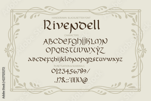 Decorative vintage magic styled letters. Vector script.