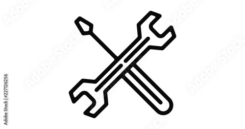 Toolkit line icon motion graphic animation with alpha channel.