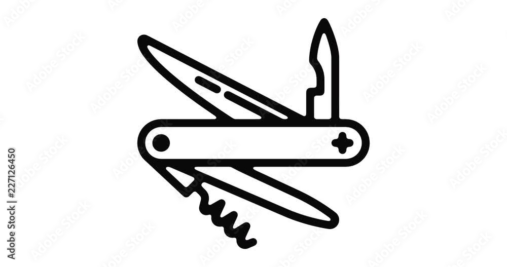 Multifunctional line icon motion graphic animation with alpha channel. Multifunctional line icon motion graphic animation with alpha channel.