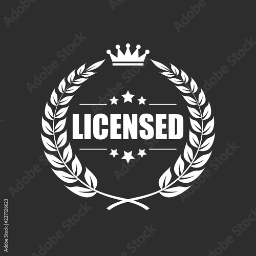 Licensed product vector icon