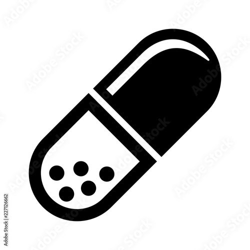 Pill capsule vector icon