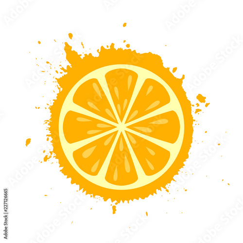 Splashing orange juice vector icon