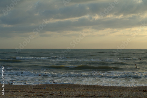 sunset on the beach,horizon,seascape,sky,cloud,panorama,view,waves,nature