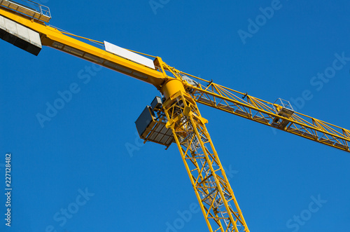 Yellow construction crane