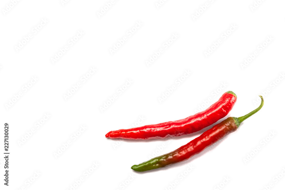 Red hot peppers on a white background