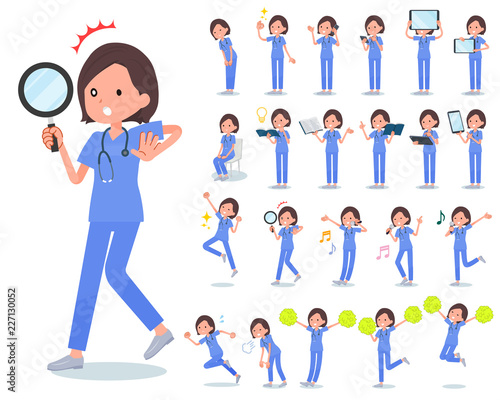flat type surgical wear women_Action
