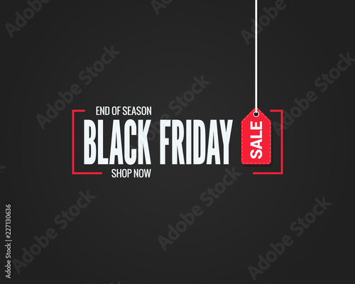 black friday sale sign on black background photo