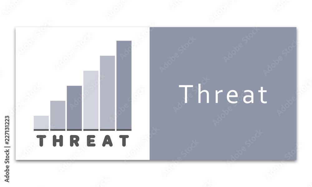 Threat - Increasing graph on white background Threat - Increasing graph on white background