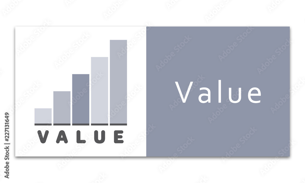 Value - Increasing graph on white background Value - Increasing graph on white background