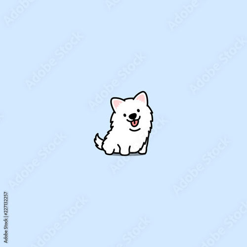Cute samoyed dog cartoon icon, vector illustration photo