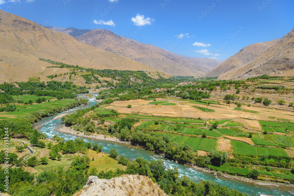 Panjshir valley in Eastern Afghanistan, beautiful nature in landscapes with old soviet tanks Stock Photo | Adobe Stock