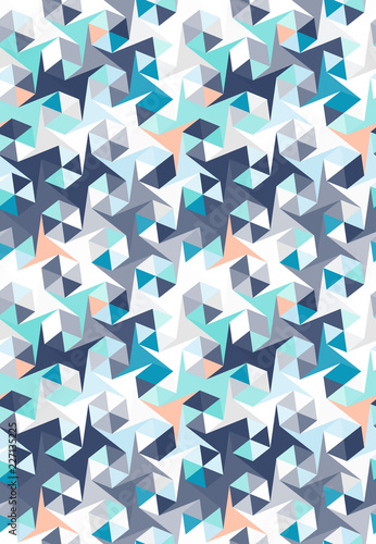 Abstract seamless pattern of triangles. Geometric texture. Pattern for bright youth clothes.