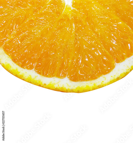 Quarter of orange close up