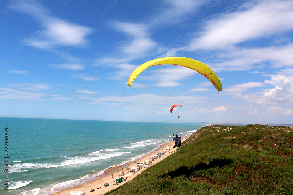 paragliding in beach