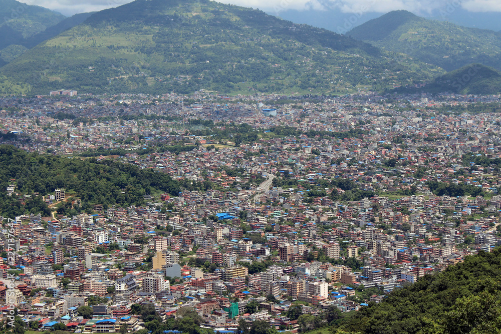 Pokhara town and Phewa Lake as seen on the way up to the World Peace Pagoda