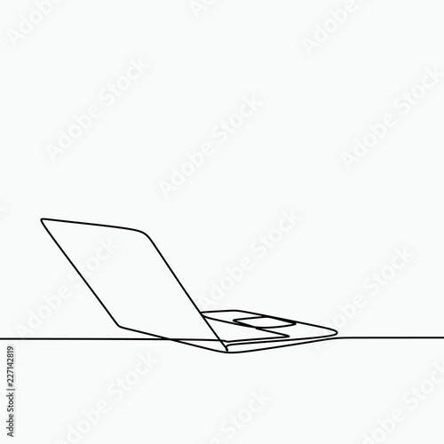 Single line drawing of a la...