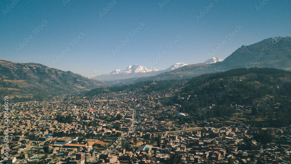 Aerial Views Of The City Of Huaraz