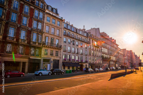 Beautiful street in the center of Paris, France