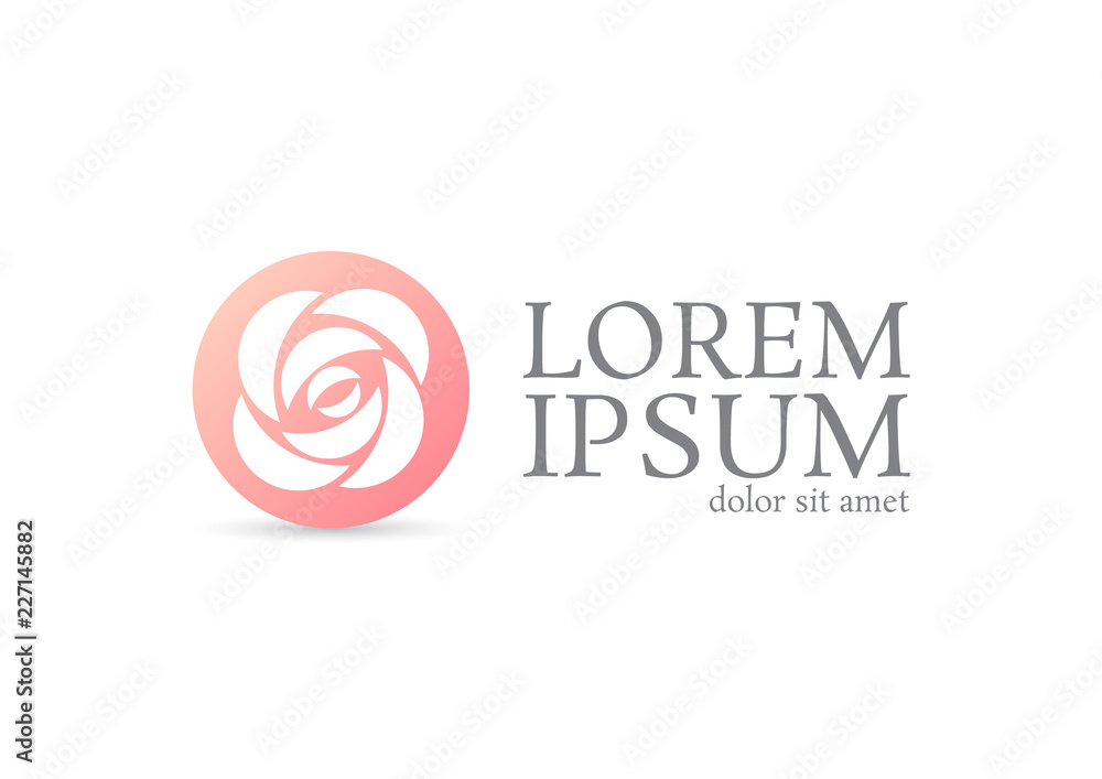 square rose vector logo design template, petal beauty icon, salon floral abstract sign, vector illustration square rose vector logo design template, petal beauty icon, salon floral abstract sign, vector illustration