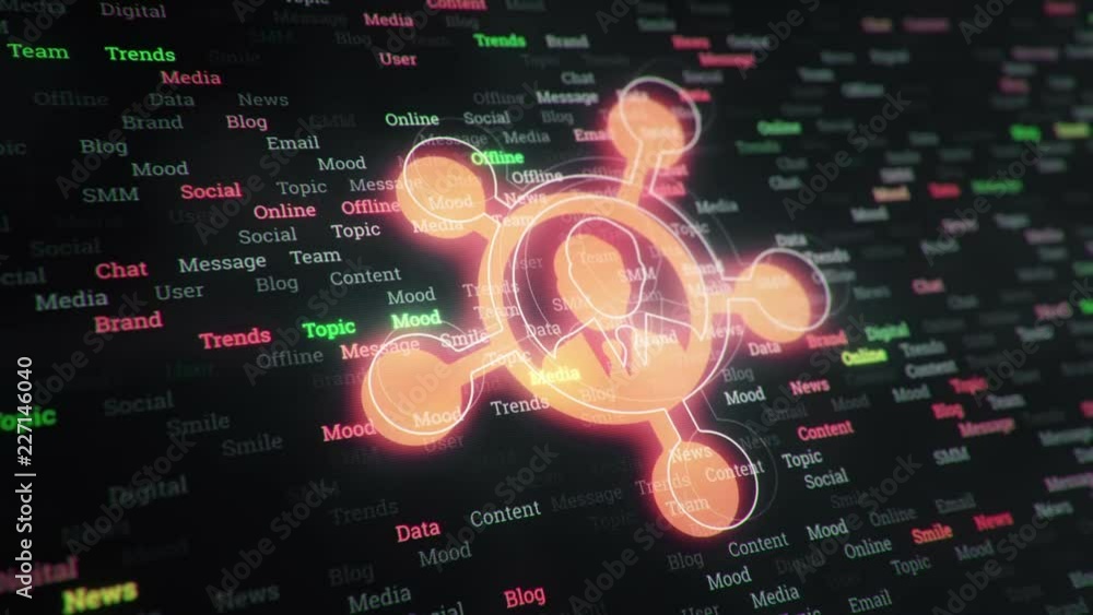 Technological background with changing words about technologies, social nets, business and money, communication and social marketing. Technological symbol with glowing glass surface. Seamless loop. Technological background with changing words about technologies, social nets, business and money, communication and social marketing. Technological symbol with glowing glass surface. Seamless loop.
