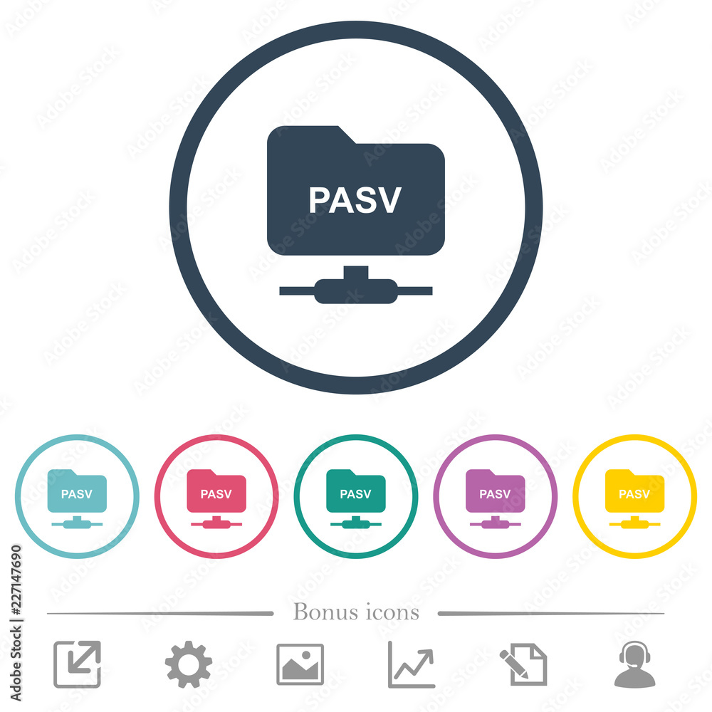 FTP enter passive mode flat color icons in round outlines FTP enter passive mode flat color icons in round outlines