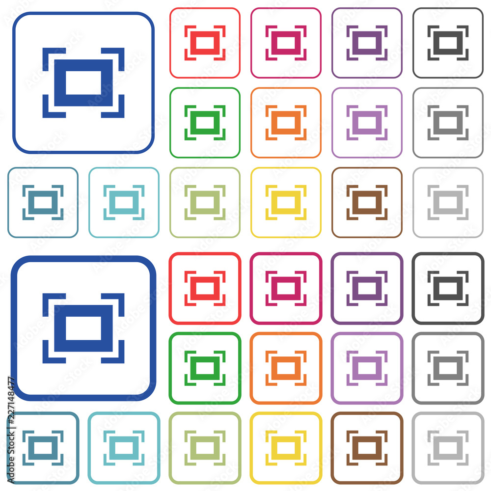 Full screen outlined flat color icons Full screen outlined flat color icons
