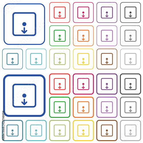 Move object down outlined flat color icons