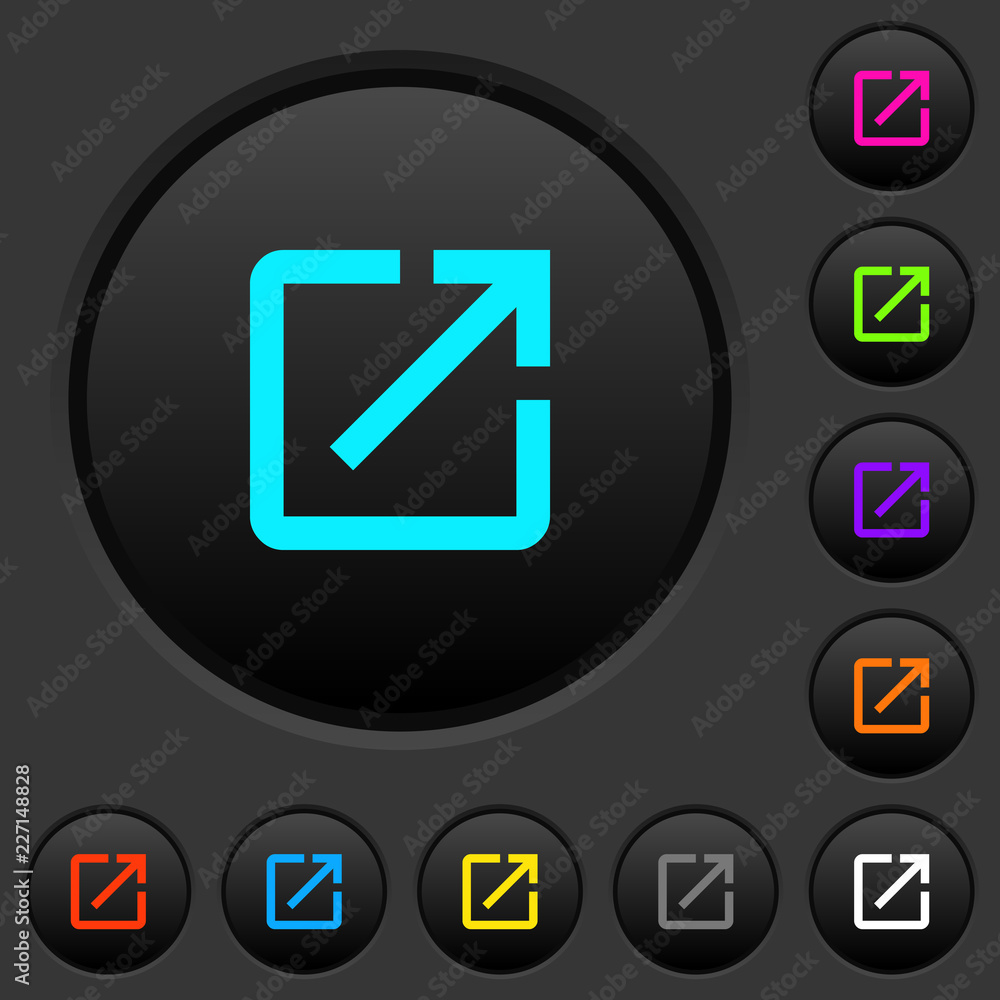 Open in new window dark push buttons with color icons Open in new window dark push buttons with color icons