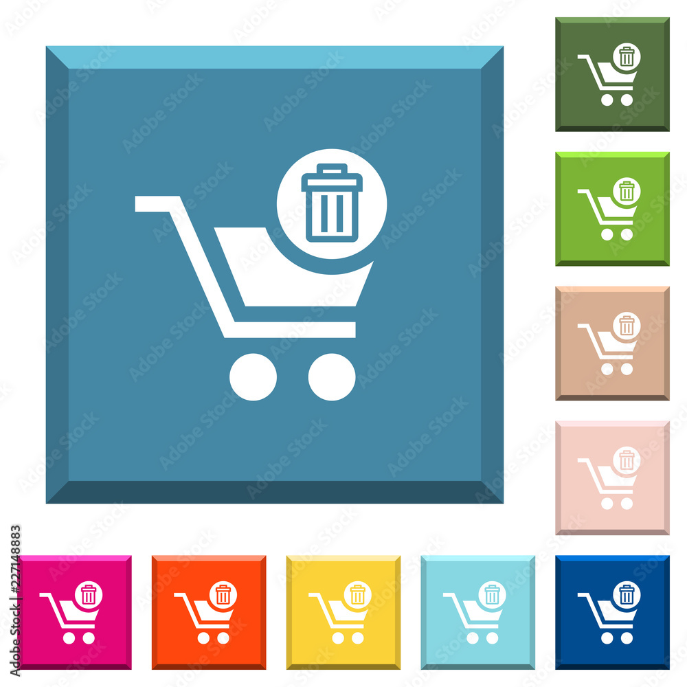 Delete from cart white icons on edged square buttons Delete from cart white icons on edged square buttons