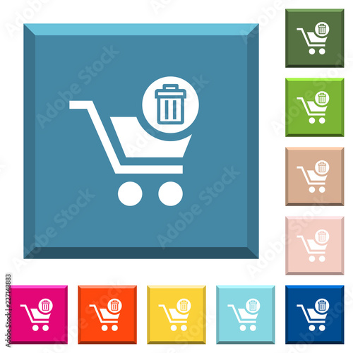 Delete from cart white icons on edged square buttons