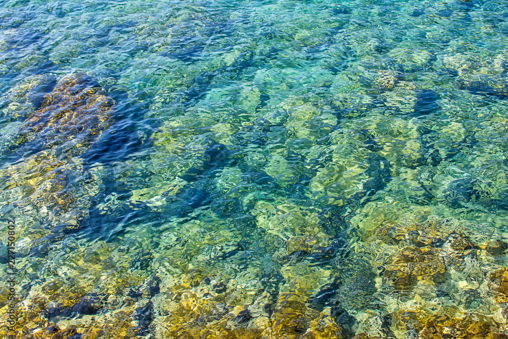 Fototapeta premium Turquoise Seawater surface texture background 