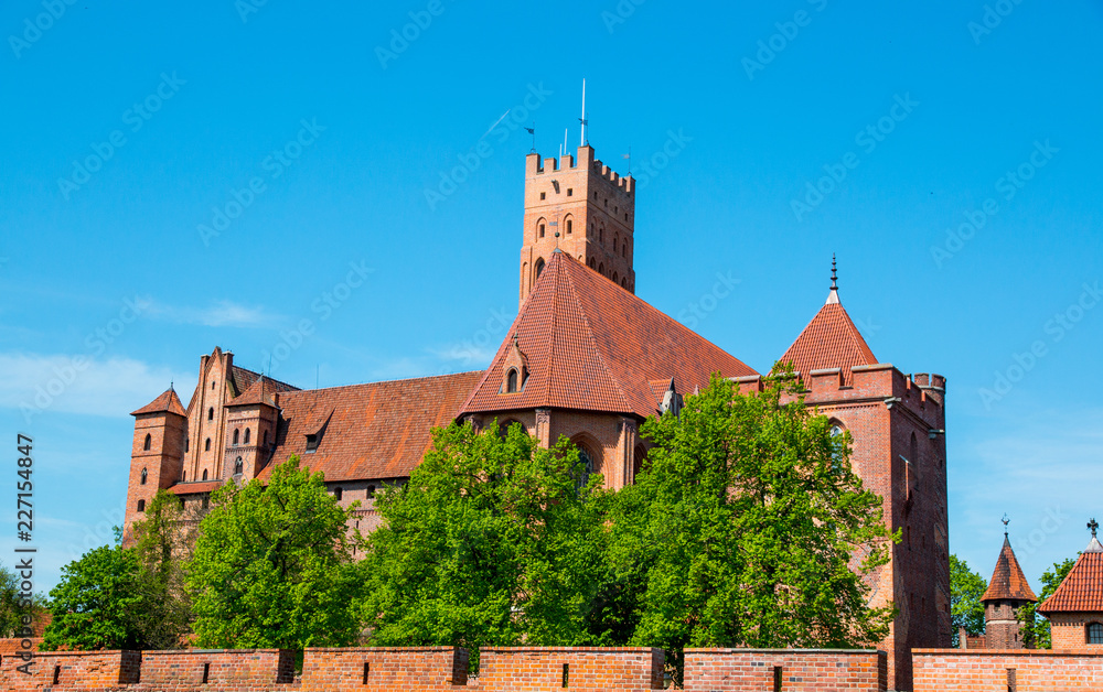 Malbork, Marienburg, the biggest medieval gothic castle of the Order of Teutonic Knights (Ordensritter) in Poland