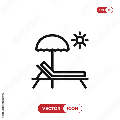 Sunbed vector icon