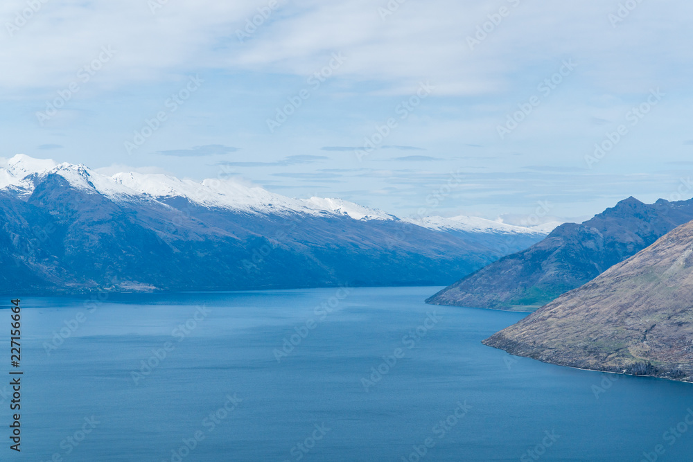 Mountains and Lake Wakatipu, New Zealand