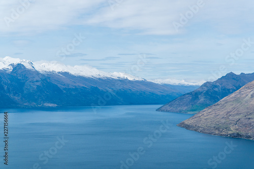 Mountains and Lake Wakatipu, New Zealand