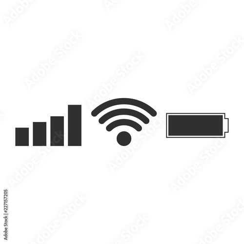 network icon of mobile operator, wi-fi and battery charge. vector