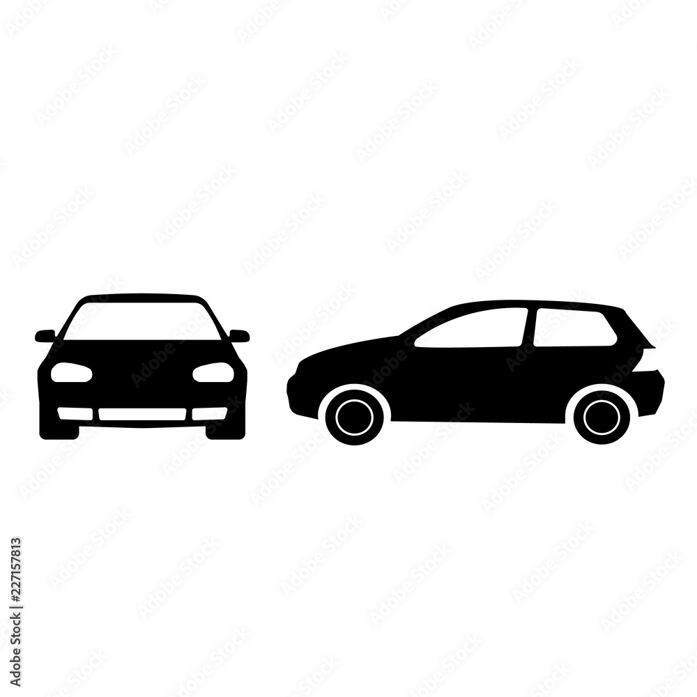 car icon isolated on white. simple auto monochrome eps10