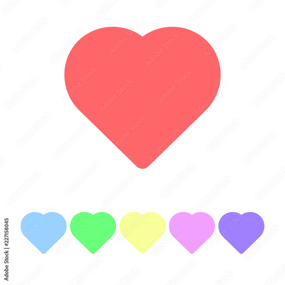 heart icon color. flat design isolated on white. vector